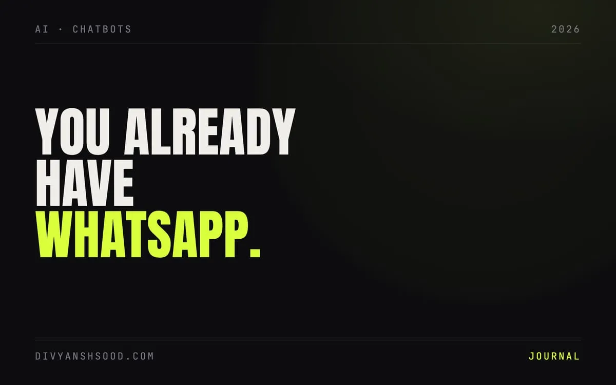 Title card reading “You already have WhatsApp” in bold type on a near-black background