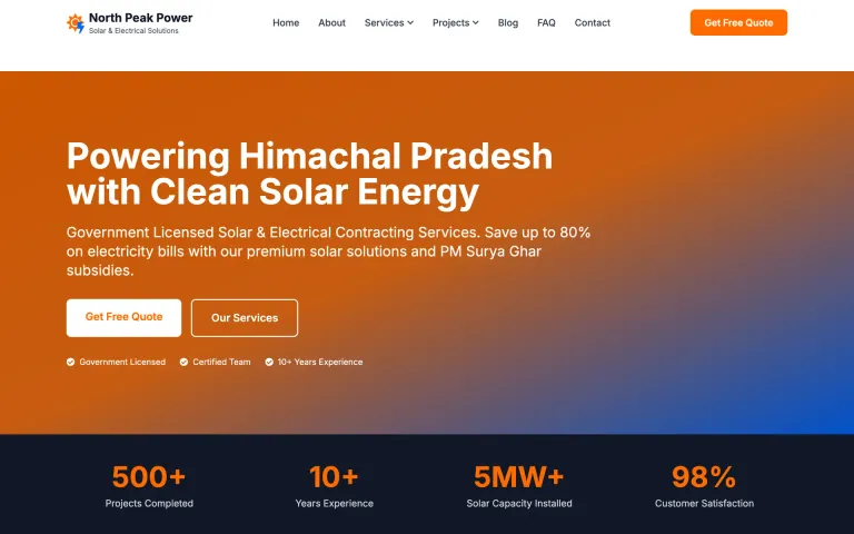 North Peak Power Systems — homepage hero