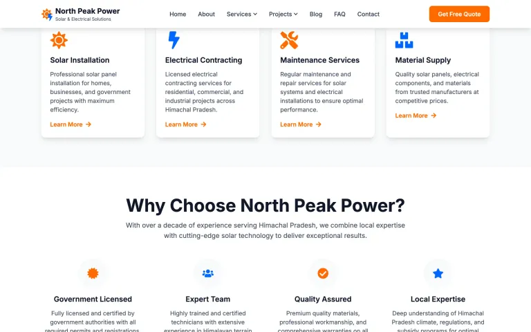 North Peak Power Systems — services overview