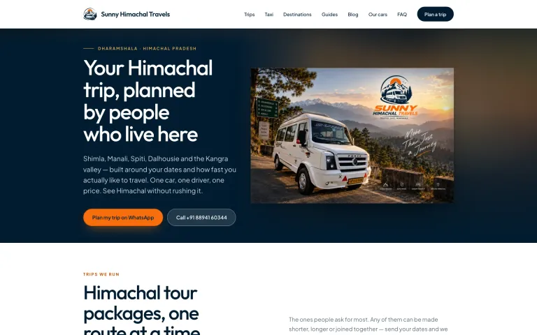 Sunny Himachal Travels website