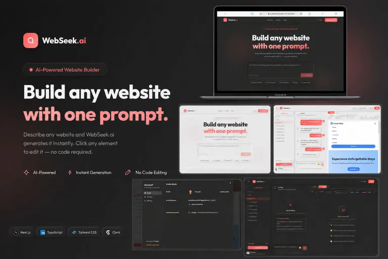 WebSeek.ai — prompt bar with the Claude, GPT and Gemini model picker