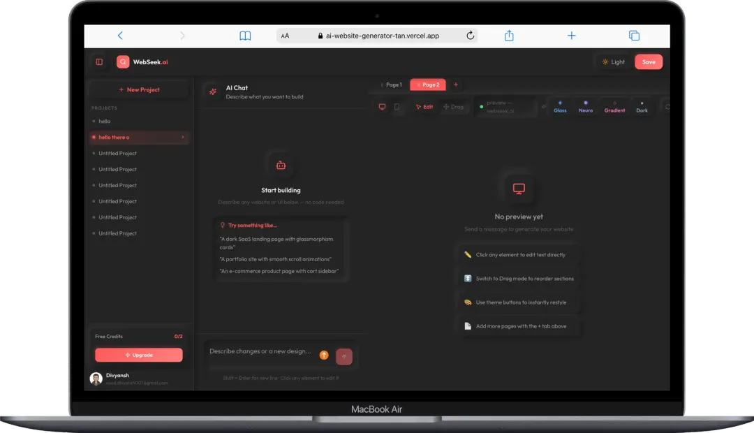 WebSeek.ai — generated site preview, ready to deploy