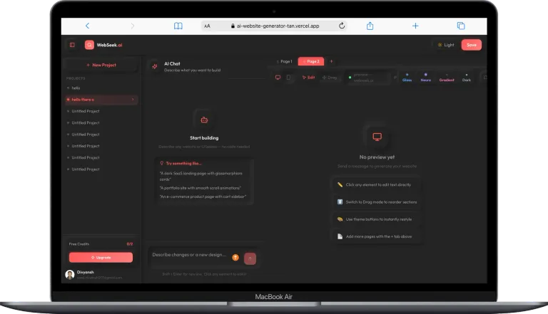 WebSeek.ai — generated site preview, ready to deploy