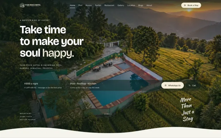 Yash Rock Hotel website